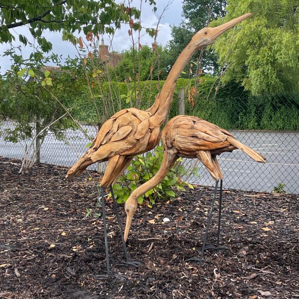Pair of Heron Sculptures - Image 3