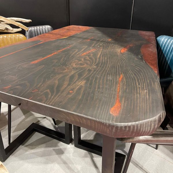 Sugy Bam Redwood and Copper Resin Table 1.8M